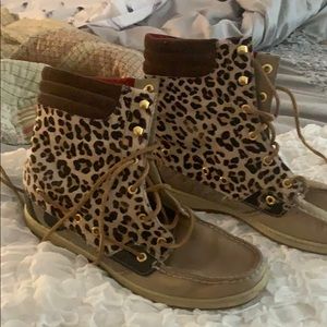 Sperry Cheetah Print Top Sider Boot
